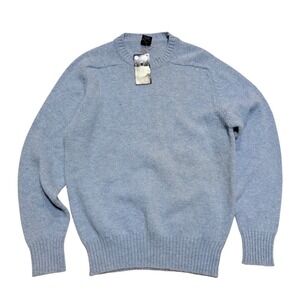 Rare VINTAGE 90s NWT J.CREW Shetland Wool Sweater Made in England Size L Blue